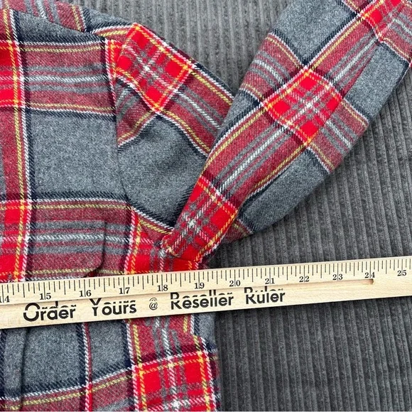Sundance Lace Back Flannel Size 10 Red Blue Outdoors Casual Women. - Picture 5 of 10